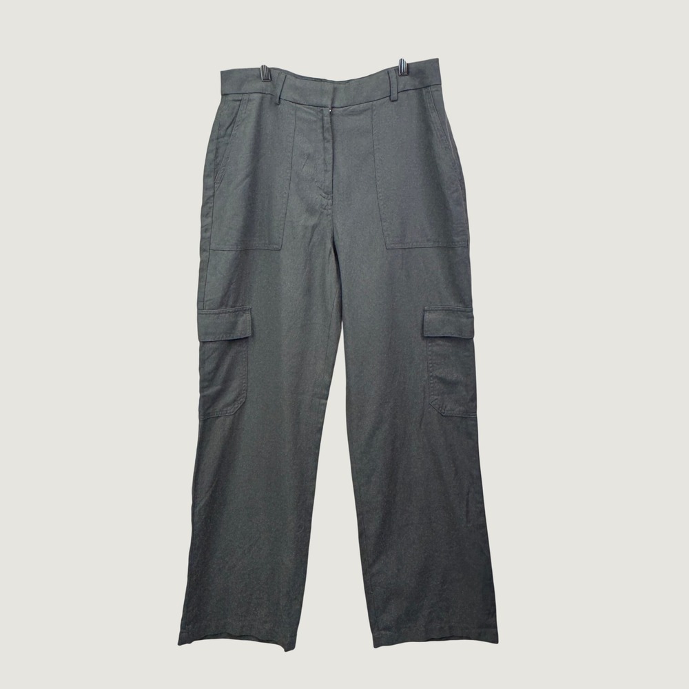 Express Cargo Pants 10R Olive Green Wide‎ Leg High Rise Utility Gorpcore